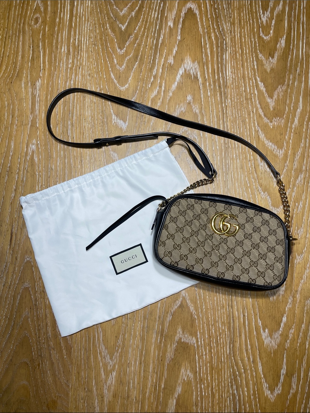 Authentic Gucci GG Marmont Canvas Crossbody Camera Bag Women’s US OS
